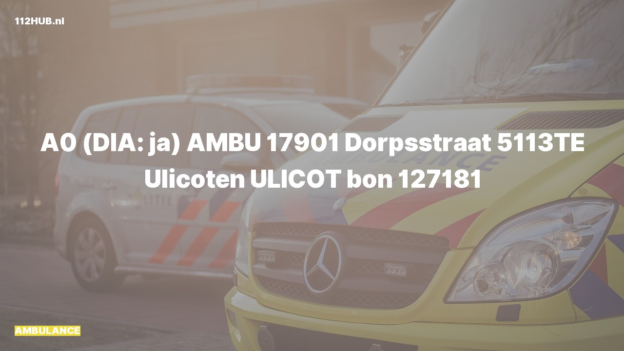 Deelafbeelding voor Ambulance met spoed naar de Dorpsstraat in Ulicoten.