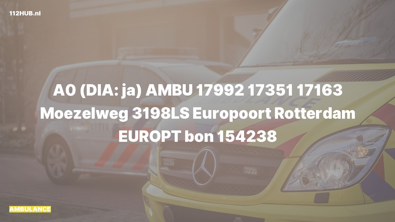 Deelafbeelding voor De ambulance is met spoed uitgerukt naar de Moezelweg in Europoort Rotterdam