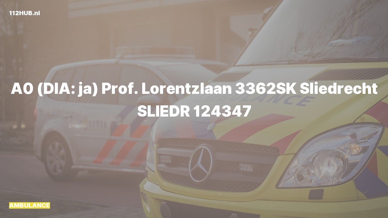 Deelafbeelding voor Ambulance met spoed naar de Prof. Lorentzlaan in Sliedrecht.