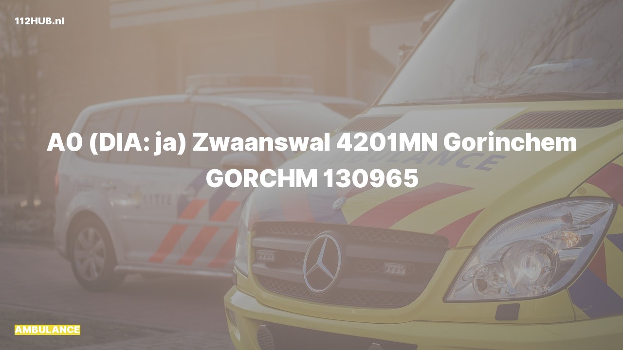 Deelafbeelding voor Ambulance met spoed naar de Zwaanswal in Gorinchem.