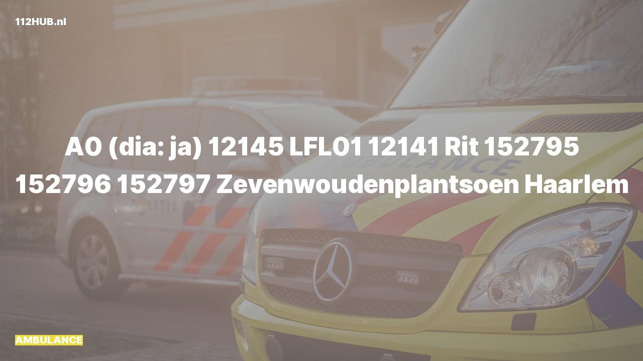 Deelafbeelding voor De ambulance is met spoed uitgerukt naar de Zevenwoudenplantsoen in Haarlem