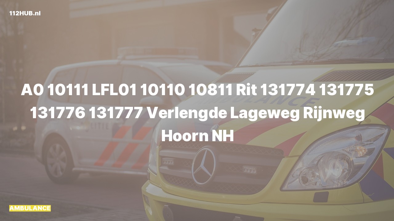 Deelafbeelding voor De ambulance is met spoed uitgerukt naar de Verlengde Lageweg in Hoorn