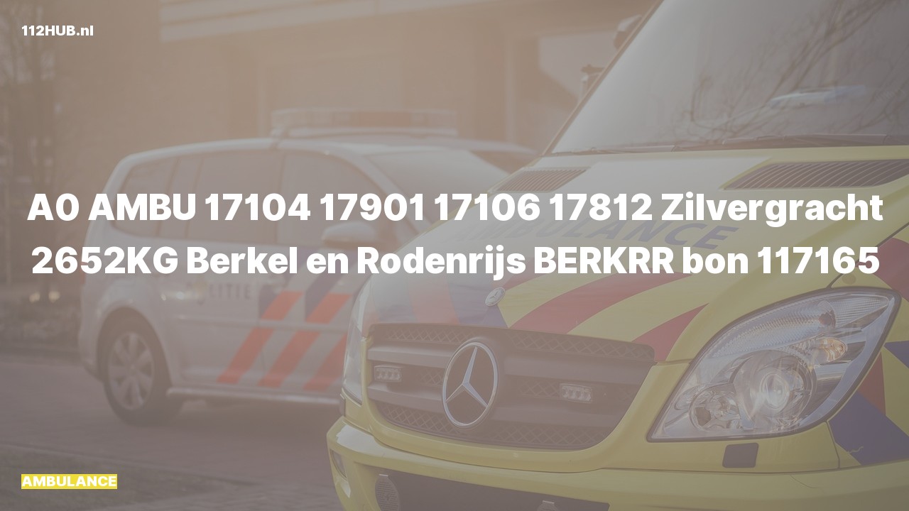 Deelafbeelding voor Ambulance met spoed naar de Zilvergracht in Berkel en Rodenrijs.