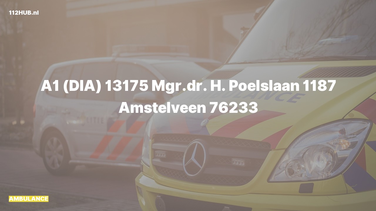 Deelafbeelding voor Ambulance met spoed naar de Mgr.dr. H. Poelslaan in Amstelveen.