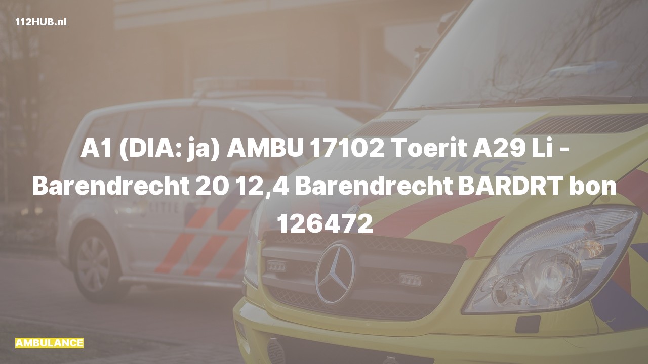 Deelafbeelding voor Ambulance met spoed op de A29 bij hectometerpaaltje 12.4.