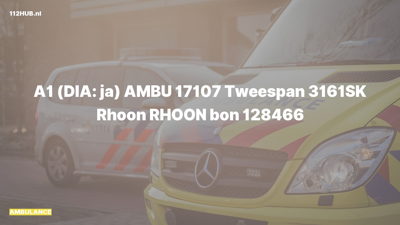 Deelafbeelding voor Ambulance met spoed naar de Tweespan in Rhoon.