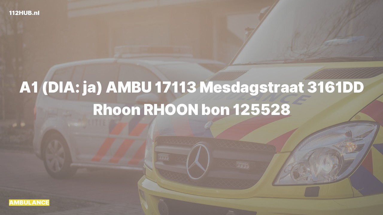 Deelafbeelding voor Ambulance met spoed naar de Mesdagstraat in Rhoon.