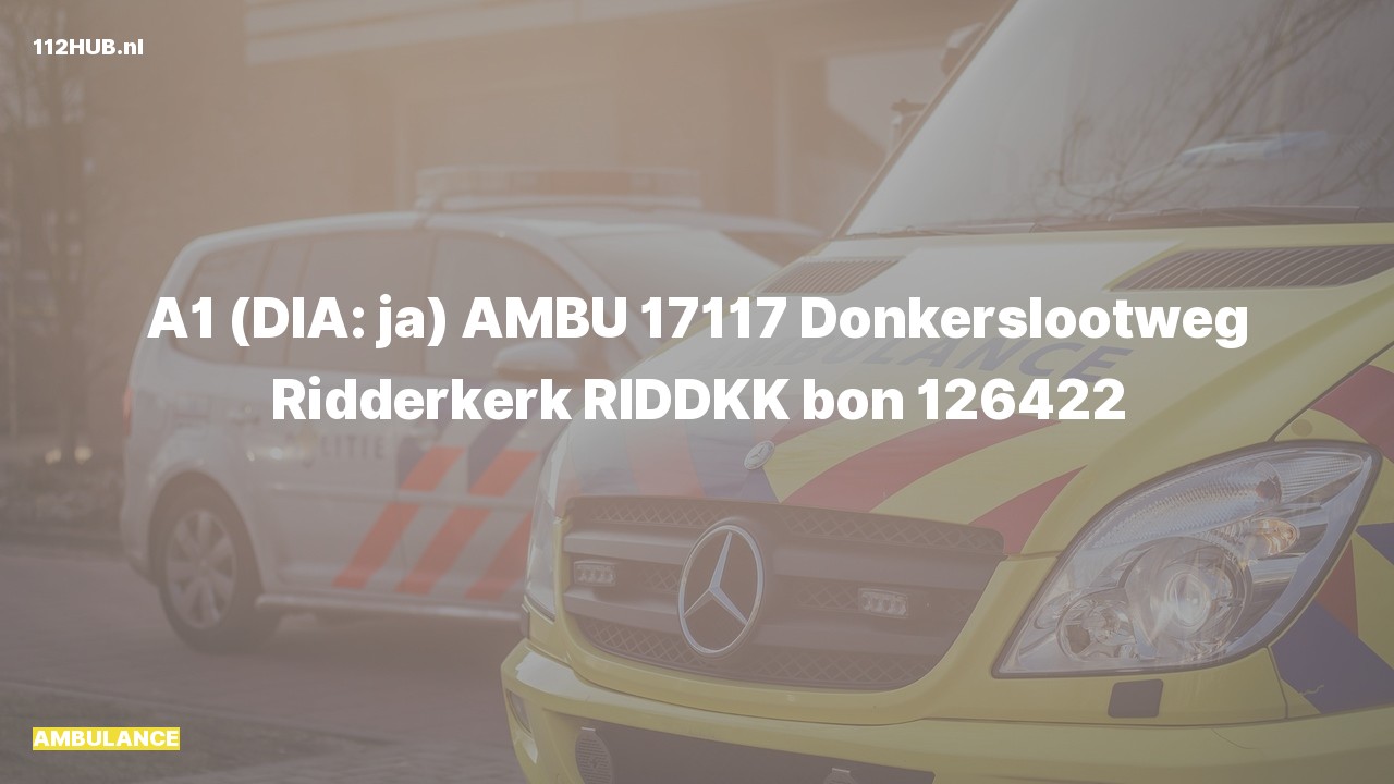Deelafbeelding voor Ambulance met spoed naar de Donkerslootweg in Ridderkerk.