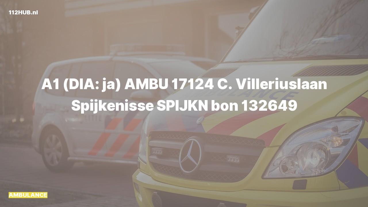 Deelafbeelding voor Ambulance met spoed naar de C. Villeriuslaan in Spijkenisse.