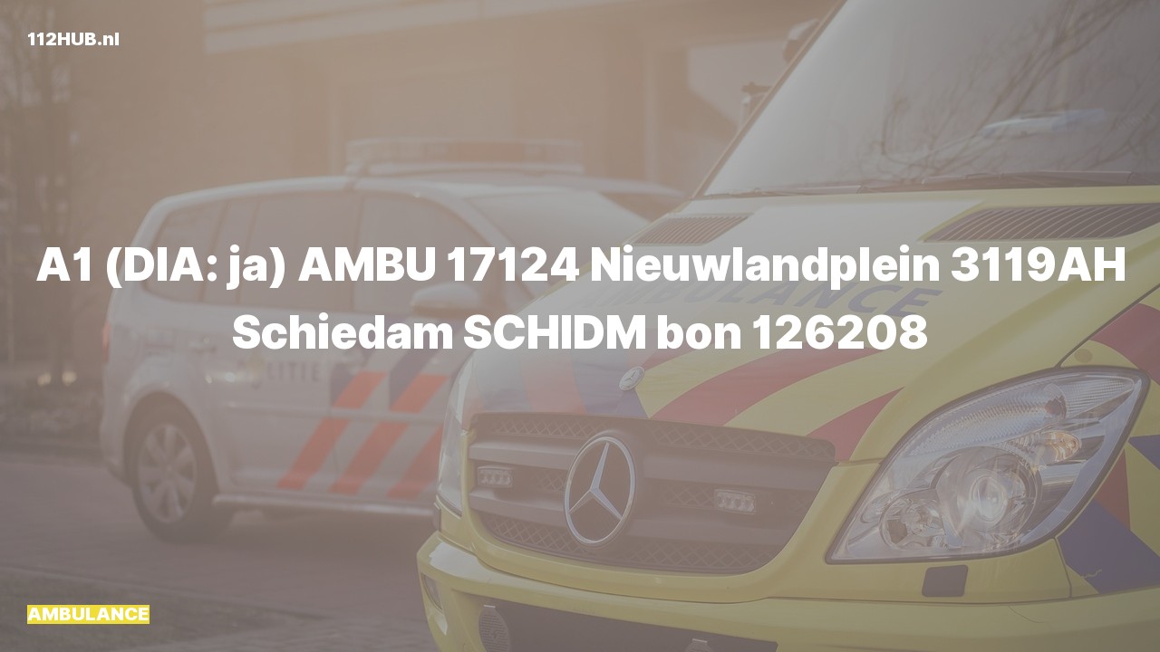 Deelafbeelding voor Ambulance met spoed naar de Nieuwlandplein in Schiedam.