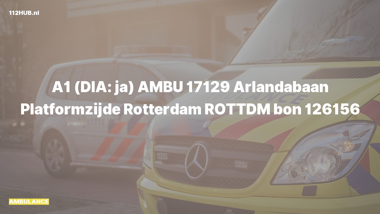 Deelafbeelding voor Ambulance met spoed naar de Arlandabaan Platformzijde in Rotterdam.