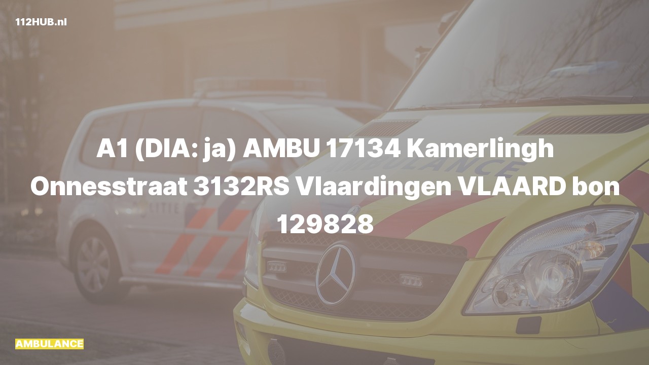Deelafbeelding voor Ambulance met spoed naar de Kamerlingh Onnesstraat in Vlaardingen.