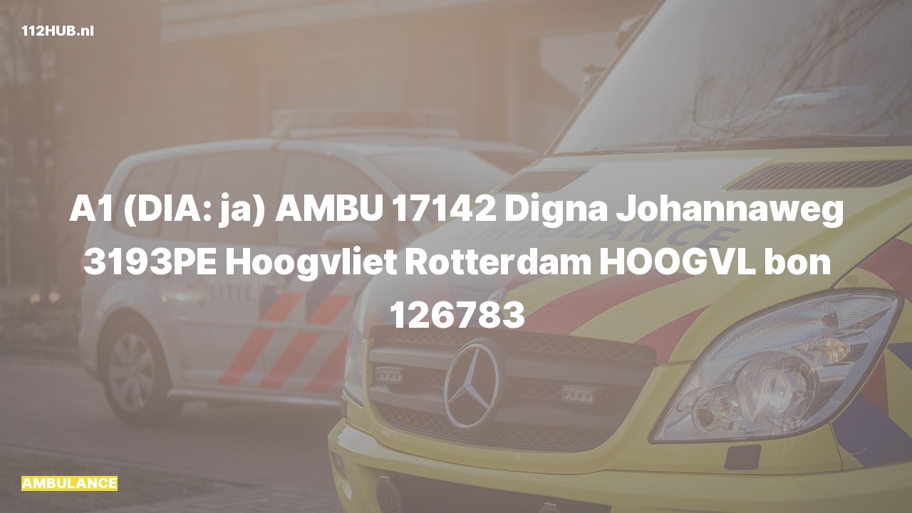 Deelafbeelding voor Ambulance met spoed naar de Digna Johannaweg in Hoogvliet Rotterdam.