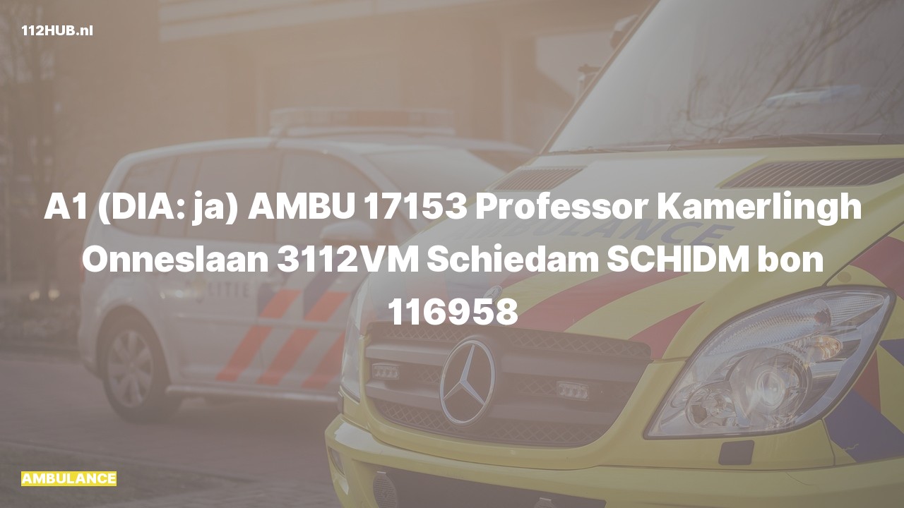 Deelafbeelding voor Ambulance met spoed naar de Professor Kamerlingh Onneslaan in Schiedam.