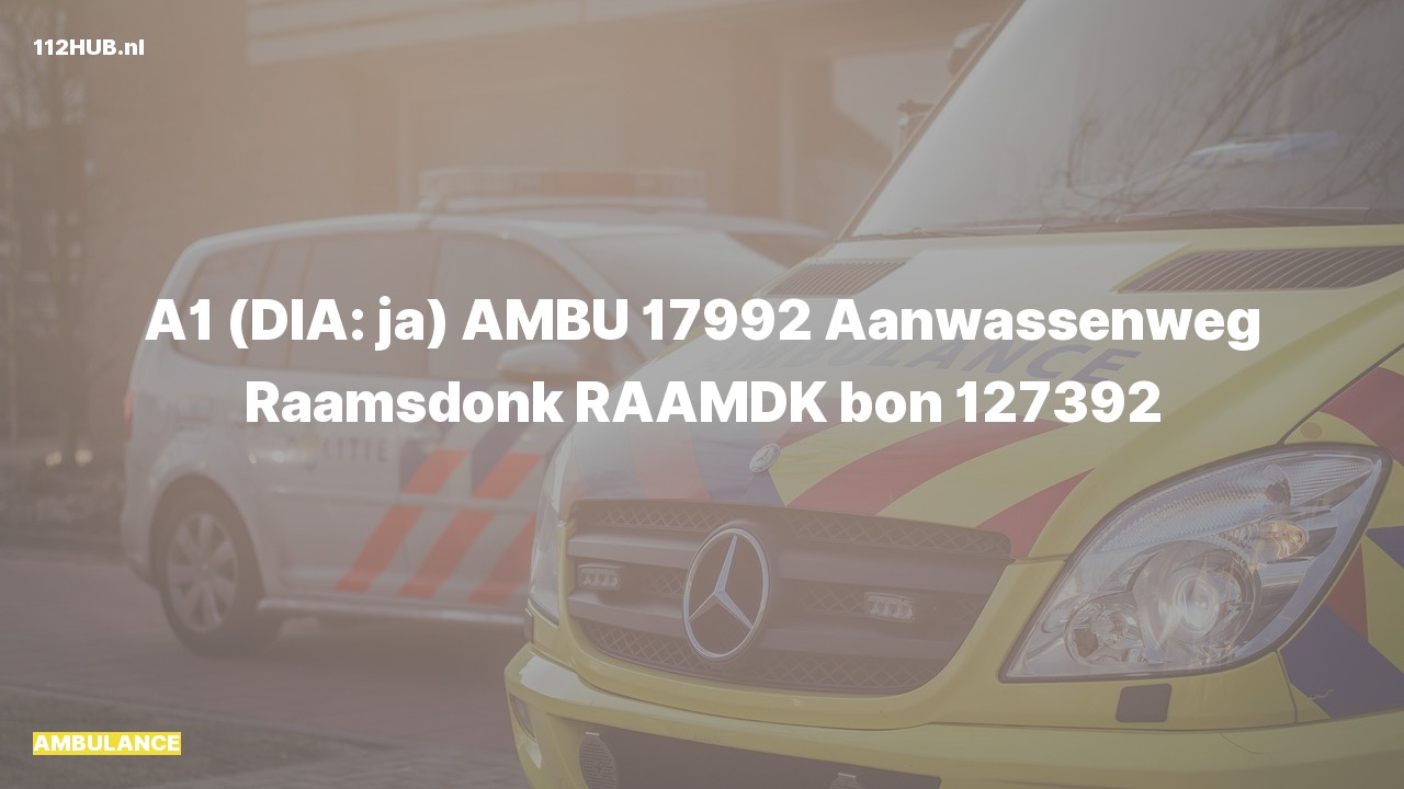 Deelafbeelding voor Ambulance met spoed naar de Aanwassenweg in Raamsdonk.