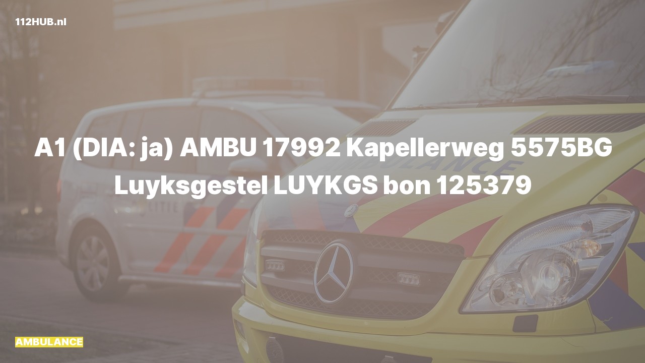 Deelafbeelding voor Ambulance met spoed naar de Kapellerweg in Luyksgestel.