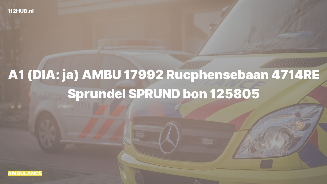 Deelafbeelding voor Ambulance met spoed naar de Rucphensebaan in Sprundel.