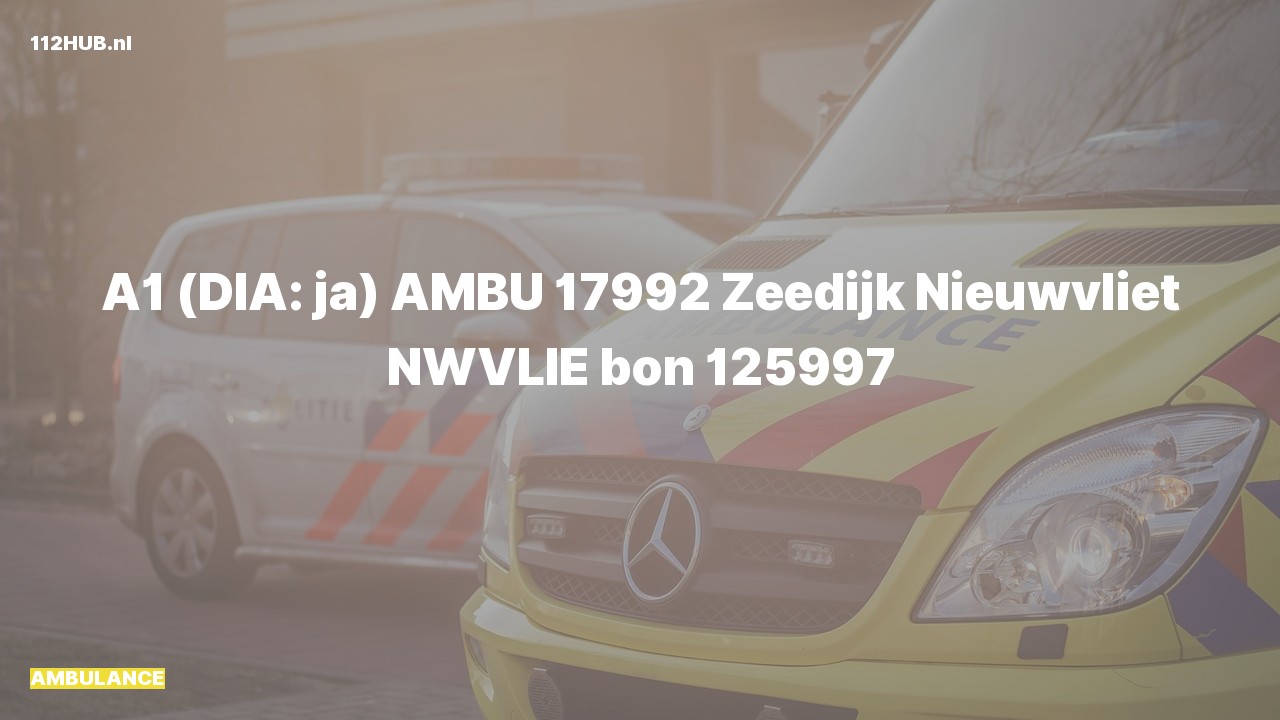Deelafbeelding voor Ambulance met spoed naar de Zeedijk in Nieuwvliet.