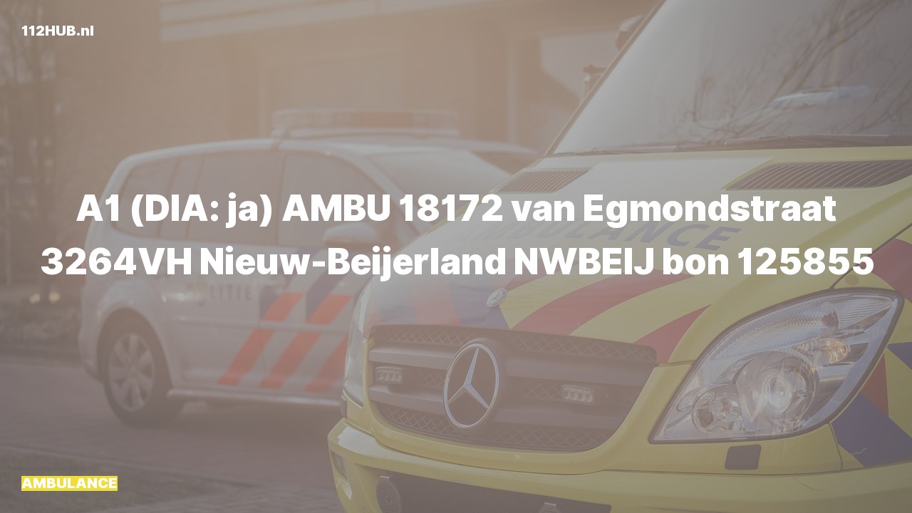 Deelafbeelding voor Ambulance met spoed naar de van Egmondstraat in Nieuw-Beijerland.
