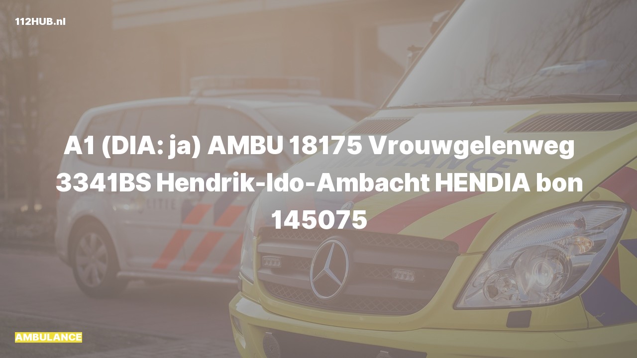 Deelafbeelding voor De ambulance is met spoed uitgerukt naar de Vrouwgelenweg in Hendrik-Ido-Ambacht