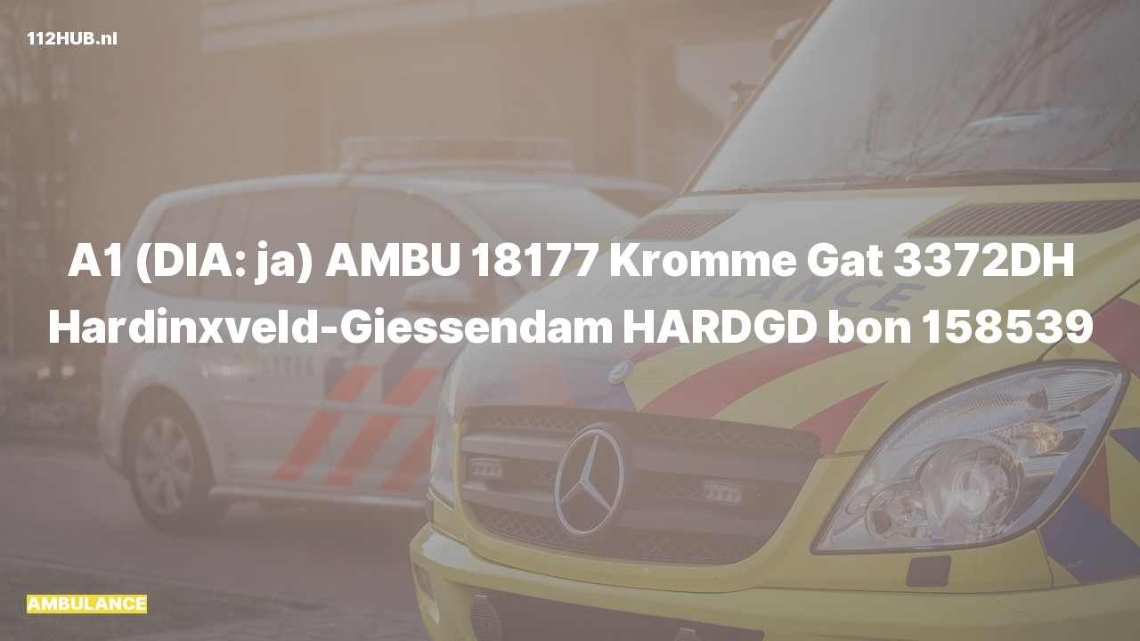 Deelafbeelding voor De ambulance is met spoed uitgerukt naar de Kromme Gat in Hardinxveld-Giessendam