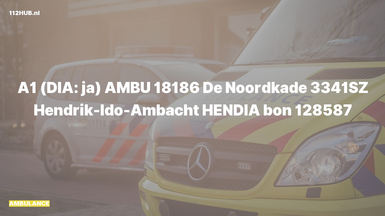 Deelafbeelding voor Ambulance met spoed naar de De Noordkade in Hendrik-Ido-Ambacht.