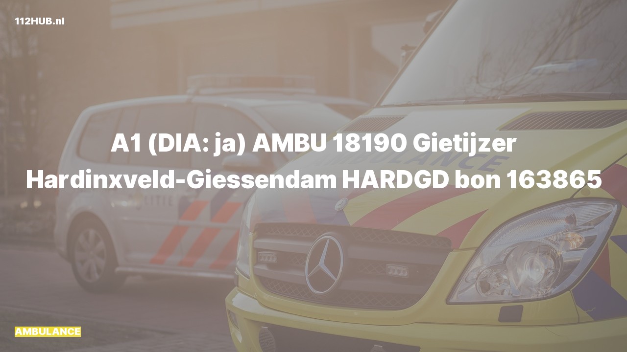 Deelafbeelding voor De ambulance is met spoed uitgerukt naar de Gietijzer in Hardinxveld-Giessendam