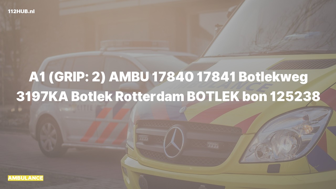 Deelafbeelding voor Ambulance met spoed naar de Botlekweg in Botlek Rotterdam.