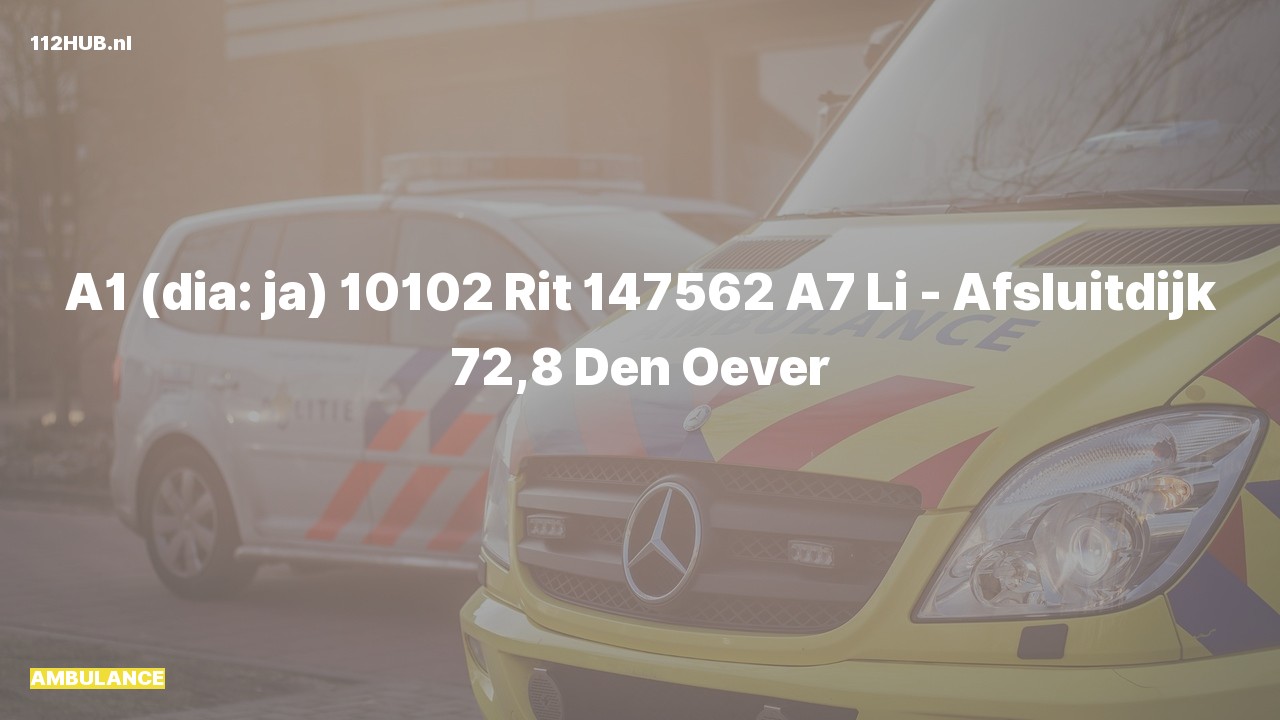 Deelafbeelding voor De ambulance is met spoed uitgerukt op de A7 bij hectometerpaaltje 72.8