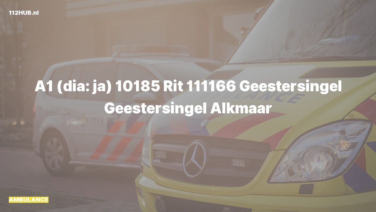 Deelafbeelding voor Ambulance met spoed naar de Geestersingel in Alkmaar.