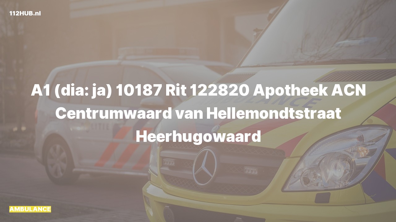 Deelafbeelding voor Ambulance met spoed naar de van Hellemondtstraat in Heerhugowaard.