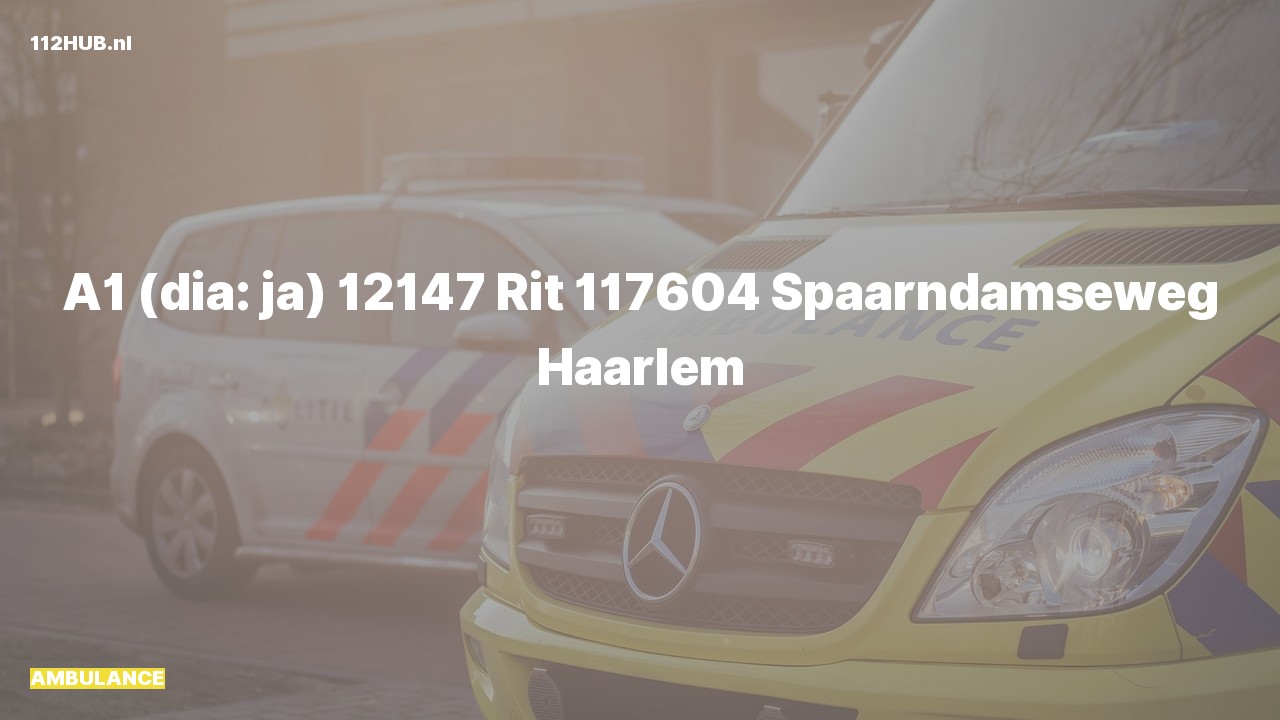 Deelafbeelding voor Ambulance met spoed naar de Spaarndamseweg in Haarlem.