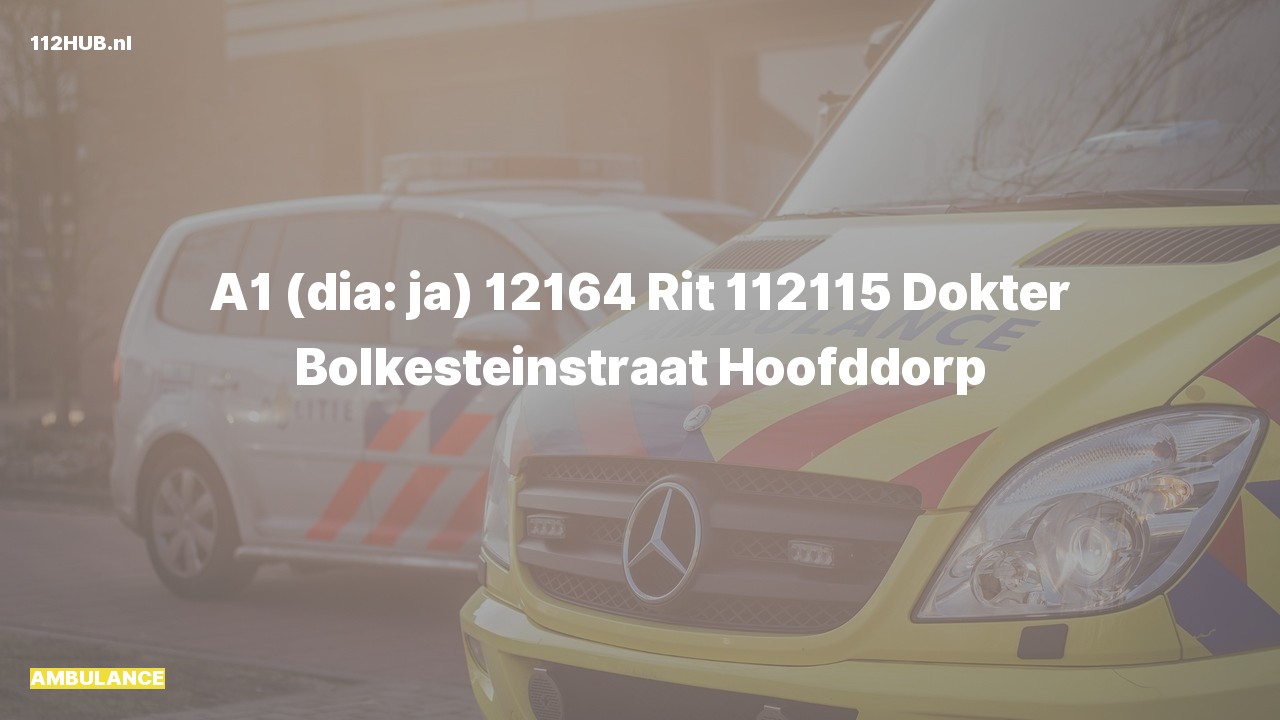 Deelafbeelding voor Ambulance met spoed naar de Dokter Bolkesteinstraat in Hoofddorp.