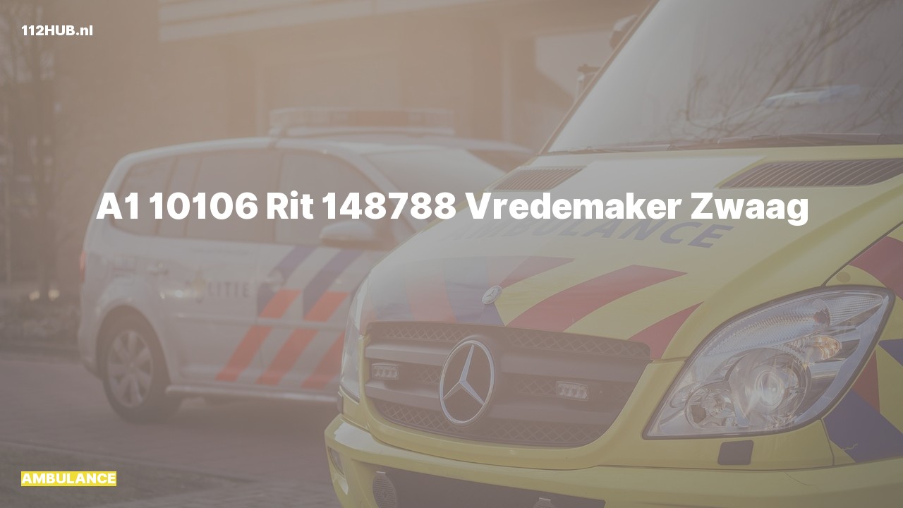 Deelafbeelding voor De ambulance is met spoed uitgerukt naar de Vredemaker in Zwaag