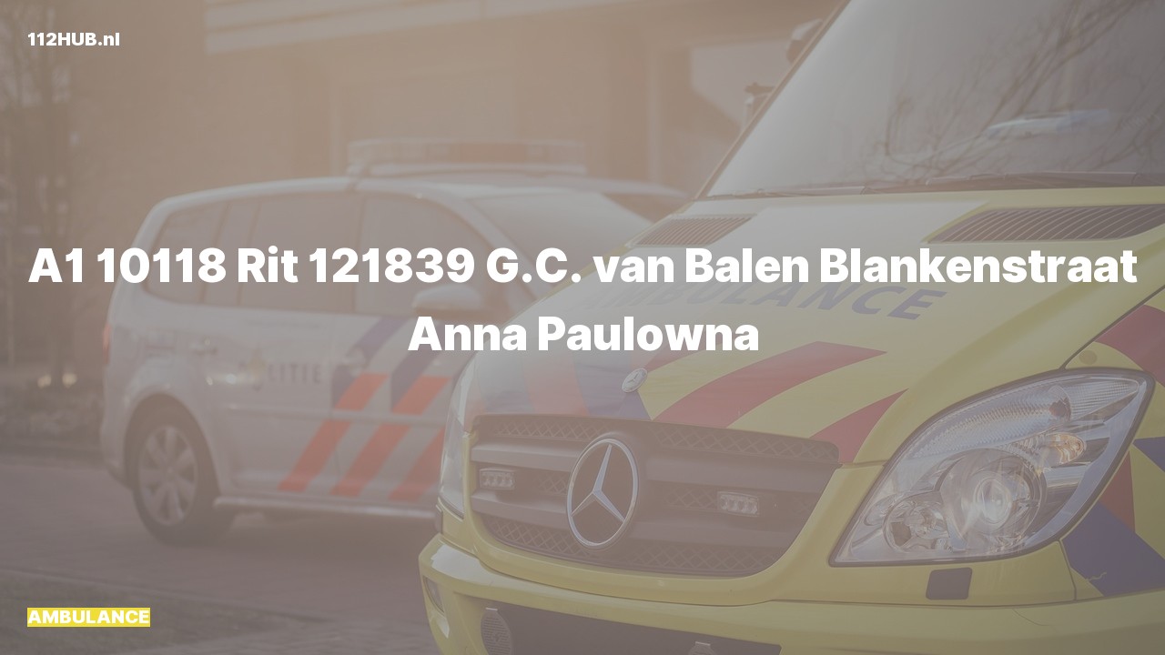 Deelafbeelding voor Ambulance met spoed naar de G.C. van Balen Blankenstraat in Anna Paulowna.