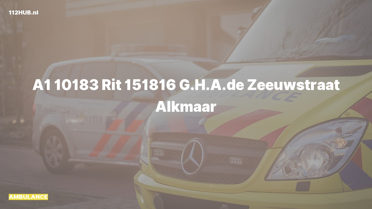 Deelafbeelding voor De ambulance is met spoed uitgerukt naar de G.H.A.de Zeeuwstraat in Alkmaar