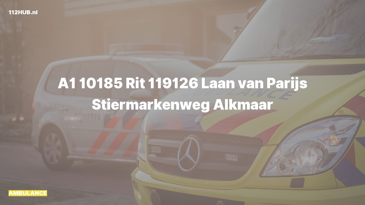 Deelafbeelding voor Ambulance met spoed naar de Laan van Parijs in Alkmaar.
