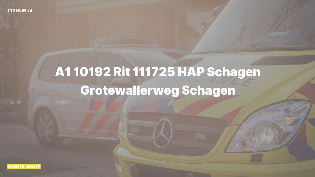 Deelafbeelding voor Ambulance met spoed naar de Grotewallerweg in Schagen.