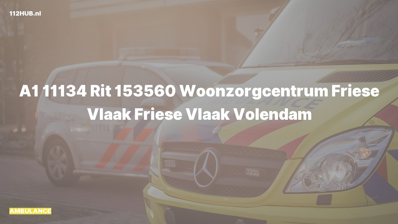 Deelafbeelding voor De ambulance is met spoed uitgerukt naar de Friese Vlaak in Volendam