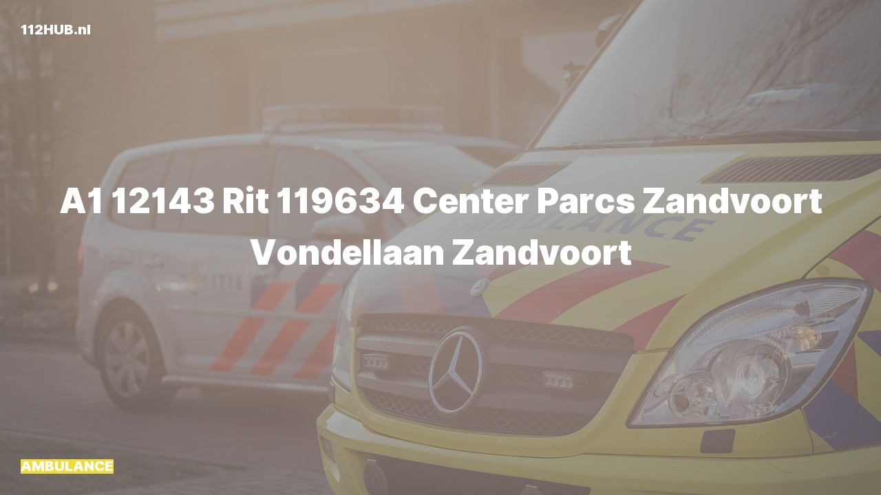 Deelafbeelding voor Ambulance met spoed naar de Vondellaan in Zandvoort.