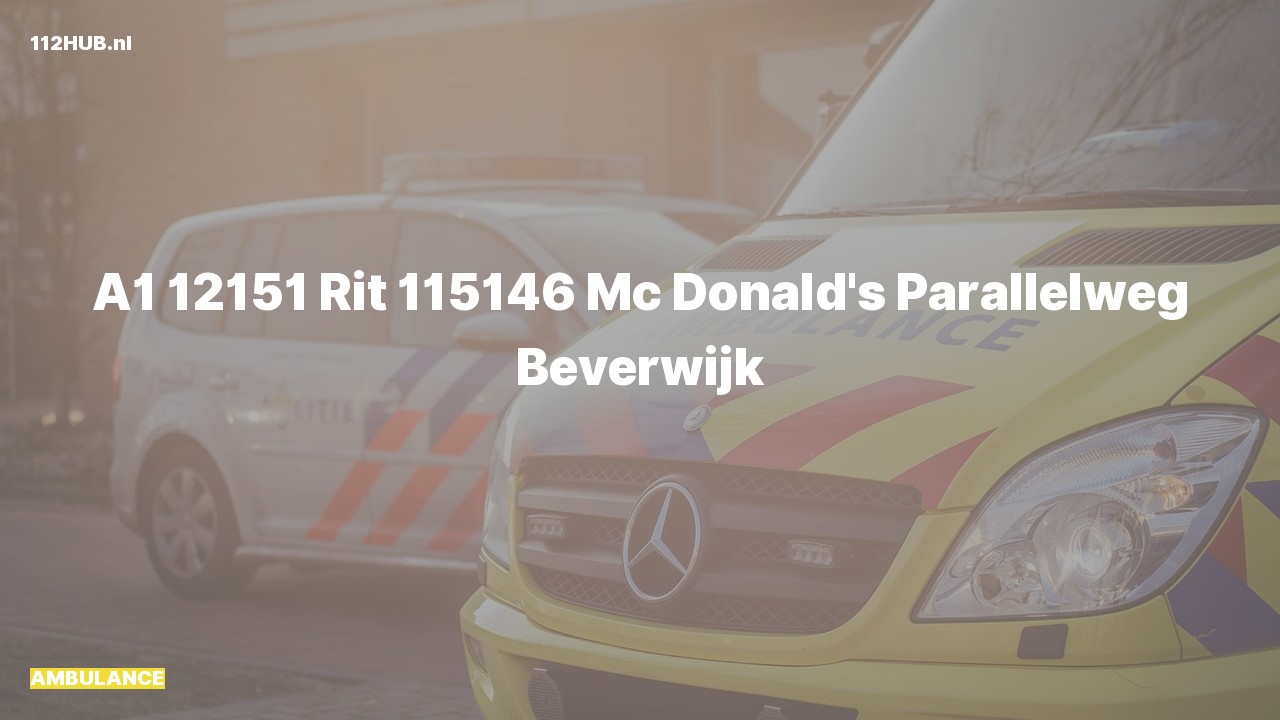 Deelafbeelding voor Ambulance met spoed naar de Parallelweg in Beverwijk.