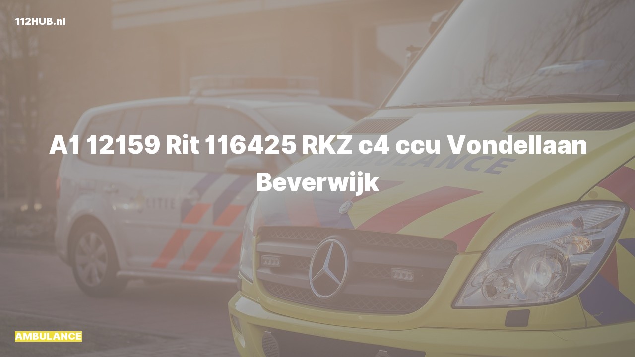 Deelafbeelding voor Ambulance met spoed naar de Vondellaan in Beverwijk.