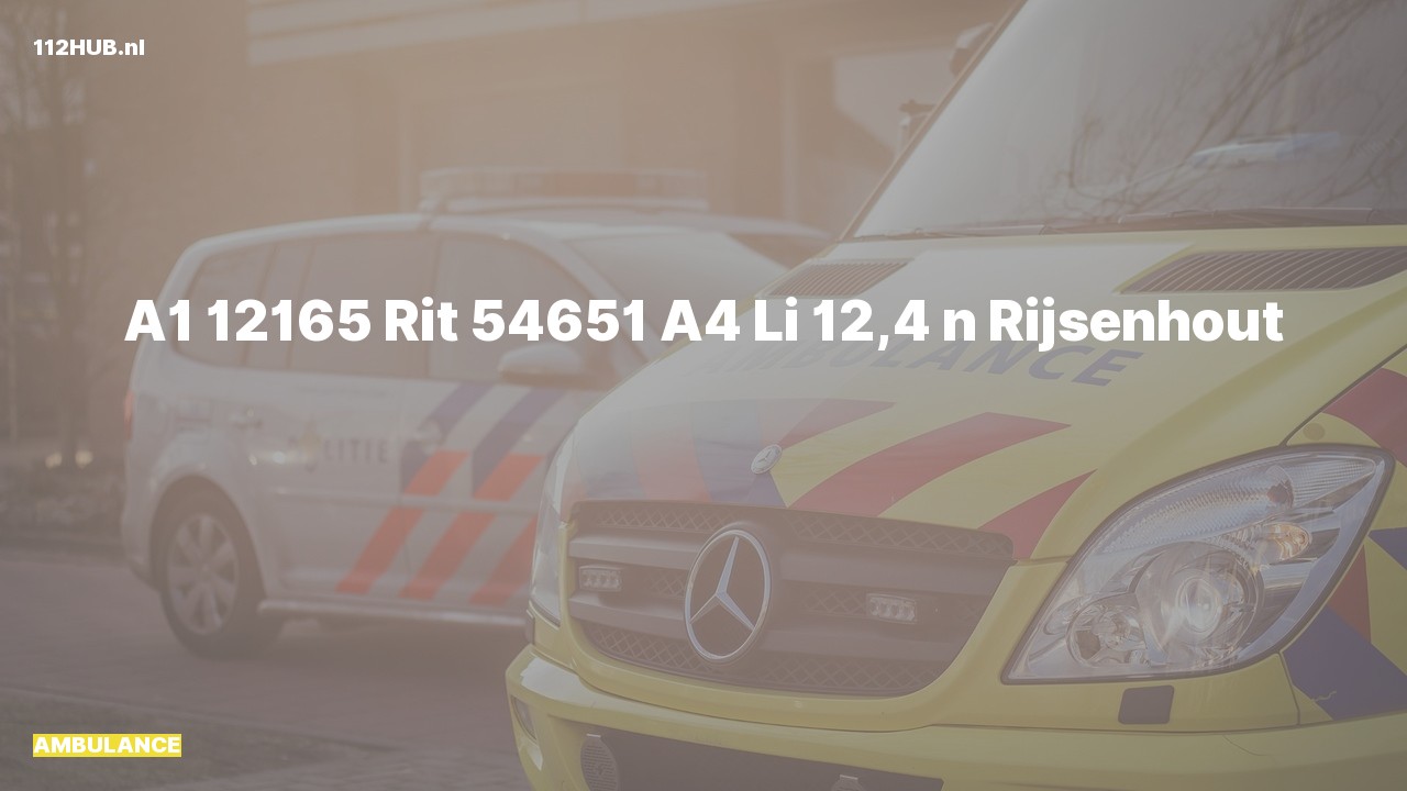 Deelafbeelding voor De ambulance is met spoed uitgerukt op de A4 bij hectometerpaaltje 12.4