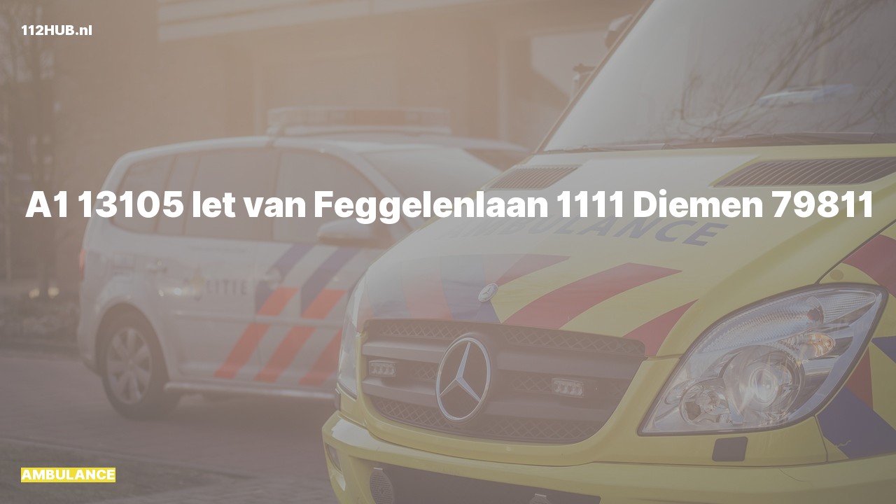 Deelafbeelding voor Ambulance met spoed naar de Iet van Feggelenlaan in Diemen.