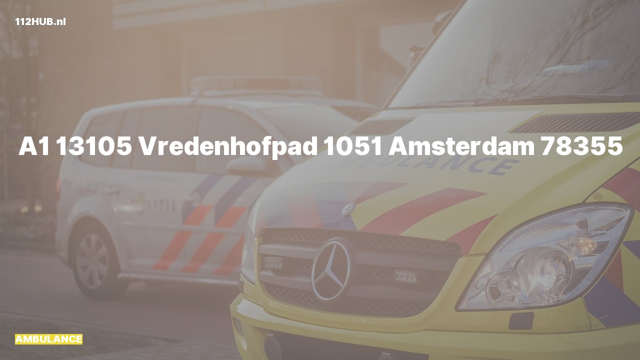 Deelafbeelding voor Ambulance met spoed naar de Vredenhofpad in Amsterdam.