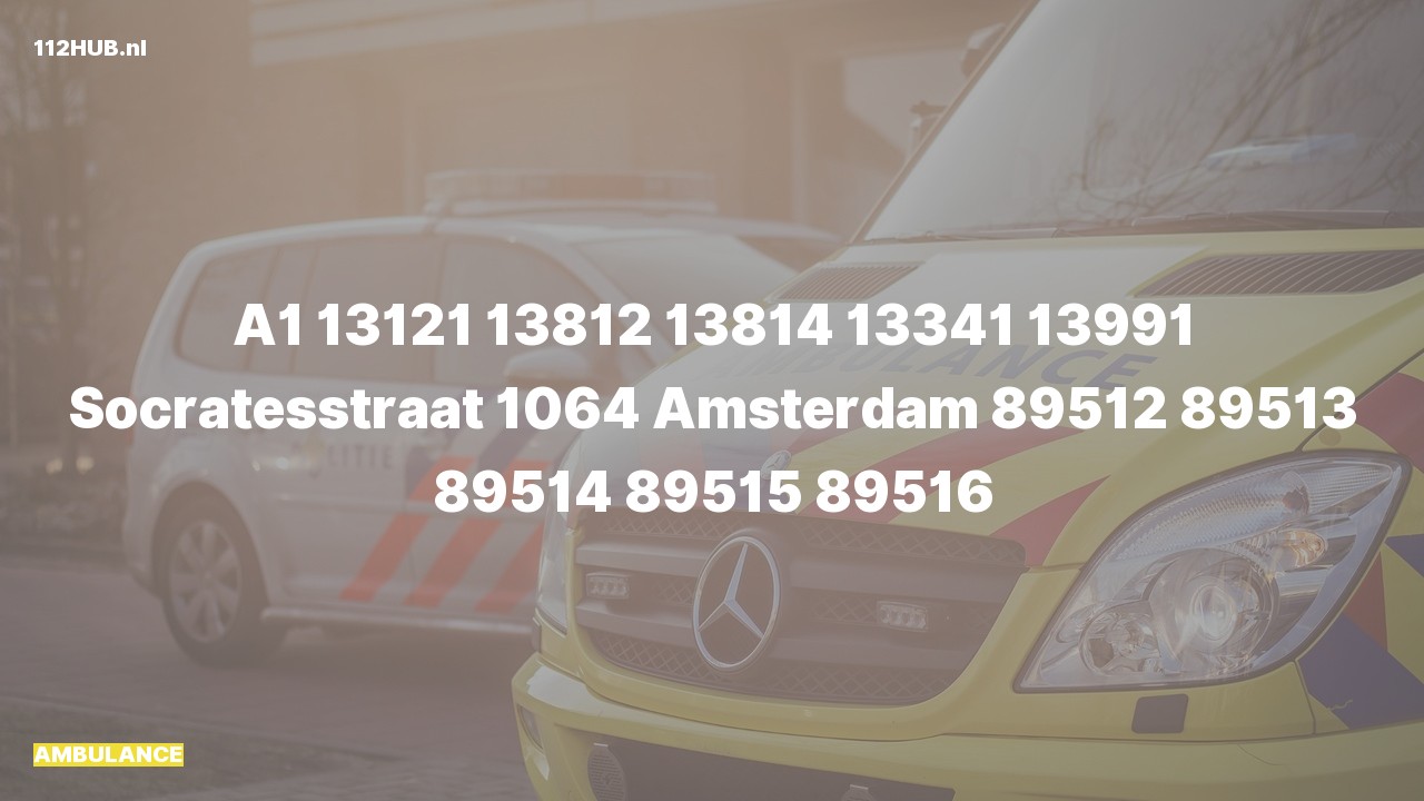 Deelafbeelding voor De ambulance is met spoed uitgerukt naar de Socratesstraat in Amsterdam