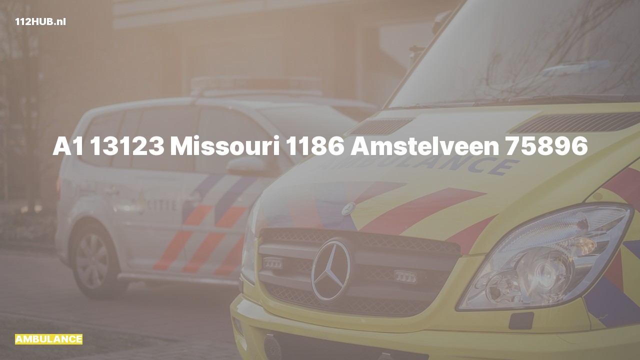 Deelafbeelding voor Ambulance met spoed naar de Missouri in Amstelveen.