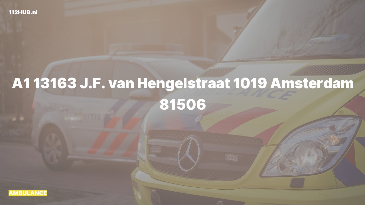 Deelafbeelding voor Ambulance met spoed naar de J.F. van Hengelstraat in Amsterdam.