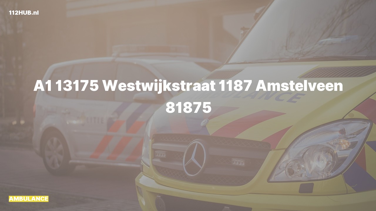 Deelafbeelding voor Ambulance met spoed naar de Westwijkstraat in Amstelveen.