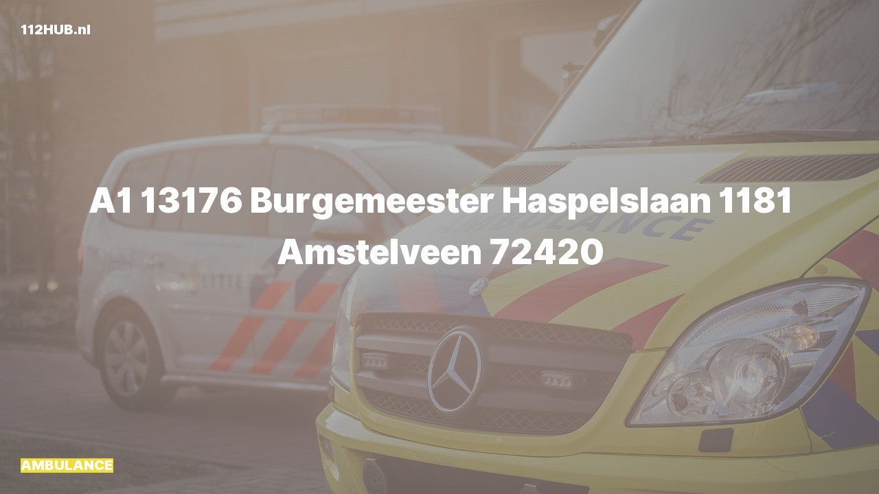 Deelafbeelding voor Ambulance met spoed naar de Burgemeester Haspelslaan in Amstelveen.